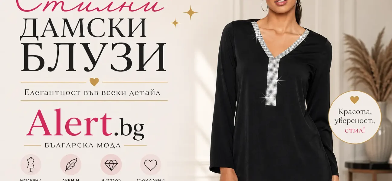 Стилна дамскла блуза произведена в БГ | alert.bg